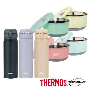 【THERMOS膳魔師X凱菲】彈蓋保溫瓶500ml+隔熱碗1200ml(JNL-504+TC-BOWL)(組合)