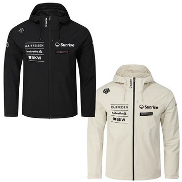 Descente 迪桑特 連帽外套 男裝 防水 奧迪 瑞士滑雪隊 黑/米【運動世界】SQ323SJK91-BLK0/SQ323SJK91-LBEG