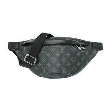 Louis Vuitton LV路易威登 展示品 Discovery PM 字花帆布拉鍊斜背/腰包(M46035-黑灰)