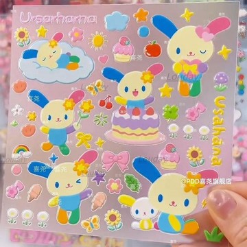 🐏熱門新品🐏花小兔周邊 日本爆款  花小兔貼紙 日系甜點花小兔Usahana美甲貼紙 防水手帳裝飾少女心手機 可愛兔
