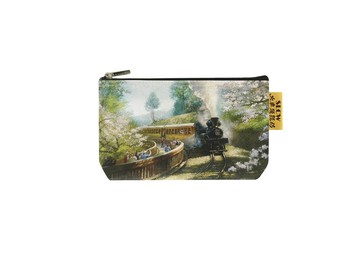 Sunny Bag -火車頭顏坊-多功能棉布文具袋/化妝包-阿里山櫻花鐵道