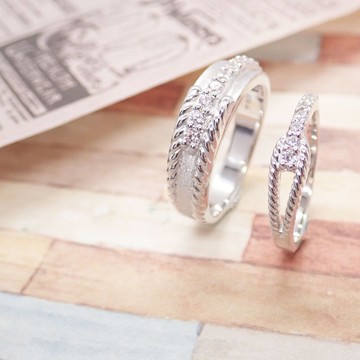 【比法一生】純銀情侶對戒—交織  純銀925手作飾品