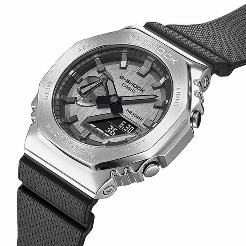 G-SHOCK シルバー メタルベゼル GM-2100-1AJF メンズ 腕時計