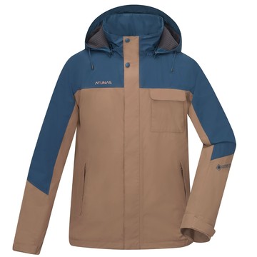 ATUNAS 男款GORE-TEX PACLITE PLUS防水透氣石墨烯單件式外套A1GT2506M摩卡棕/深藍/大尺碼