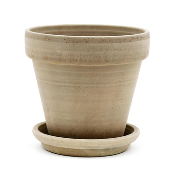 DEGREA 義大利陶土花盆 + 底盤組  15  米色  1件