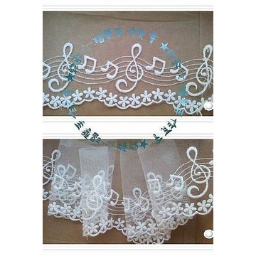 花邊 蕾絲 音符刺繡