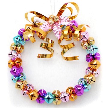 聖誕節 鈴鐺花圈 花環 櫥窗展示 派對佈置 活動裝飾 居家 掛飾 掛件 吊飾 鐵藝 耶誕節【RXM0757】