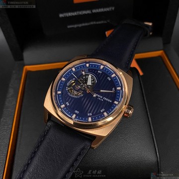 [星晴錶業]GiorgioFedon1919手錶,46mm,GF00009寶藍色錶面玫瑰金錶殼寶藍真皮皮革錶帶款