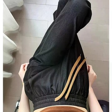 天絲牛仔褲女  2026夏季薄款丹寧藍高腰垂感休閒冰絲闊腿褲窄版直筒f