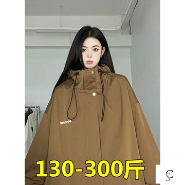 【XL-8XL大尺碼】👩女衝鋒衣 夾克 防風防水 登山服胖妹妹秋冬季衝鋒衣大碼美式外套女春秋厚款情侶風上衣夾克棉服