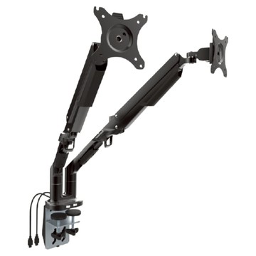 HAPPY TECH 快樂科技 氣壓式鋁合金雙螢幕支架 夾鎖2用 雙USB3.0 T80-C02LU 32吋  黑色  1個