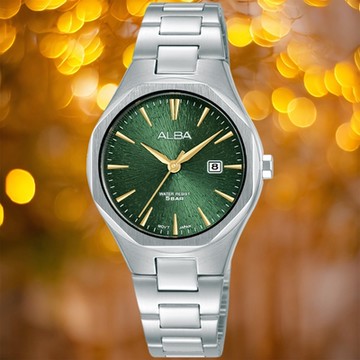 ALBA PAIR 經典簡約設計 指針錶 女錶-30mm綠色 VJ22-X431Q.AH7DN7X1