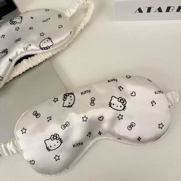✨臺灣出貨✨新款kt貓冰絲眼罩ins高顏值學生午睡遮光睡眠宿舍緩解護眼疲勞