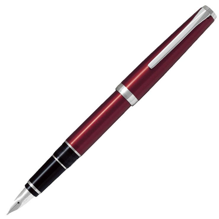 PILOT パイロット 万年筆 エラボー レッド FE-25SR-R（ペン種 要選択 SEF・SF・SM・SB） ペン先コントロールプレート：14K ロジウム仕上 彫刻名