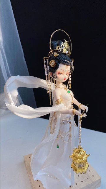 敦煌文化手工黏土娃娃非遺風擺件裝飾工藝禮品粘土手辦漢服古風系