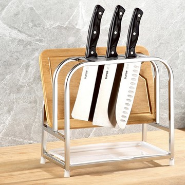 AHOYE 不鏽鋼刀具架廚具收納置物架  1個  不鏽鋼色