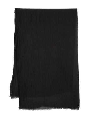 Rick Owens - linen frayed-edge scarf - women - Linen/Flax/Modal/Silk - One Size - Black