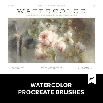 Procreate筆刷 | 13款古典水彩質感iPad Procreate藝術繪畫筆刷素材