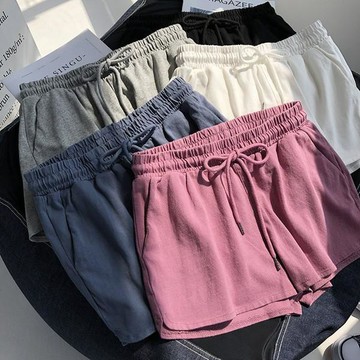 🔥熱賣款🔥高腰鬆緊腰運動學生短褲女寬鬆休閒外穿新款闊腿褲家居睡褲夏