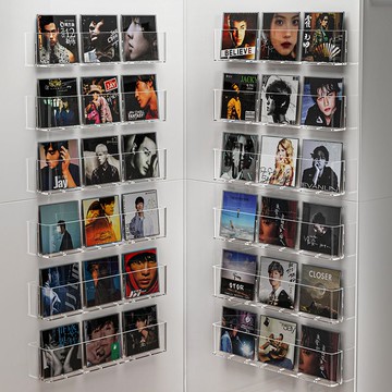 開發票 CD/DVD整理櫃 黑膠唱片墻架 亞克力掛墻式展示架LPCD收納架免打孔置物支架S065公司貨快速出貨