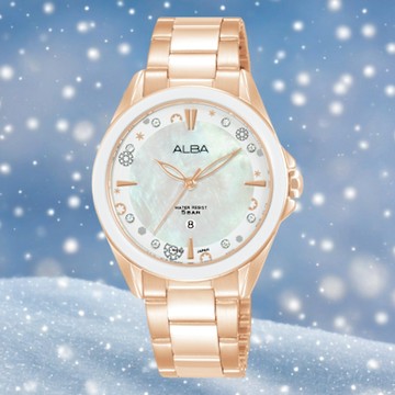 ALBA CUTiE! 晶花白蝶貝女錶-33mm VJ22-X435K.AH7DV0X1