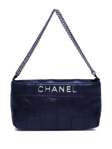 CHANEL Pre-Owned - 2006-2008 Choco Bar leather shoulder bag - women - Lambskin - One Size - Black