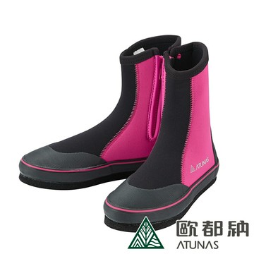 【ATUNAS 歐都納 長筒毛氈溯溪鞋《黑/玫紅》】A1GCEE02/毛氈菜瓜布底/潛水/朔溪/釣魚