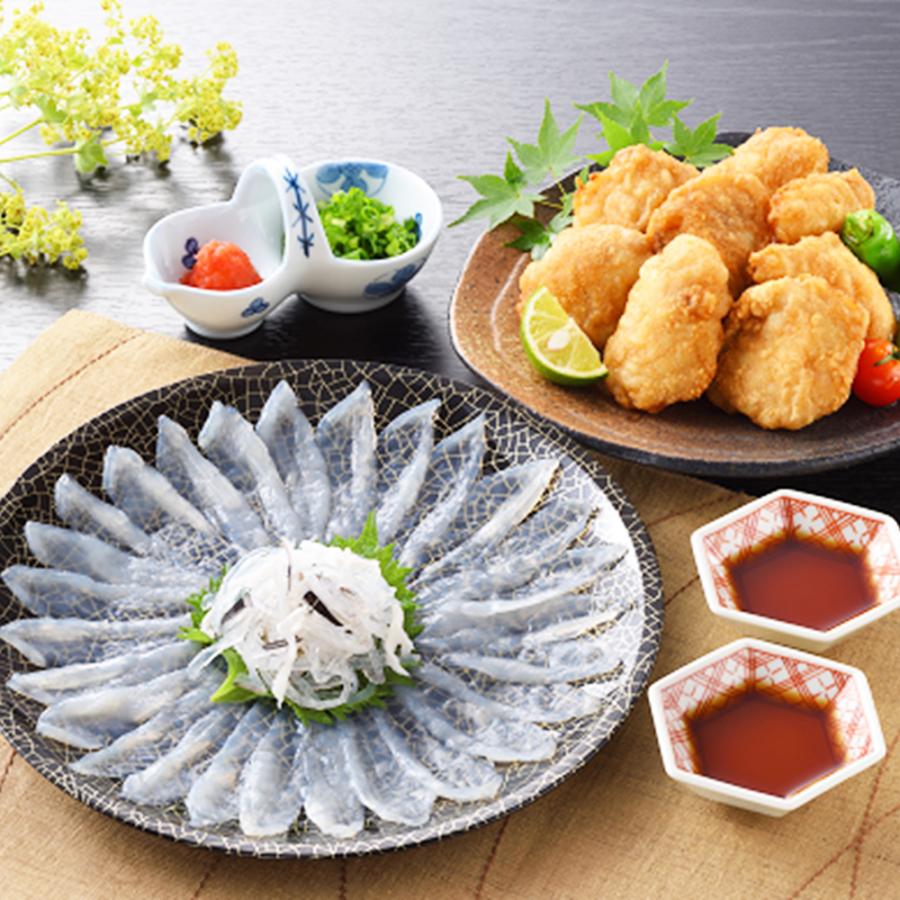 とらふぐ刺身・まふぐ唐揚げセット(ふぐ刺し40g、皮刺20g、から揚げ200g) 冷凍 魚介 河豚 海鮮 お魚 食品 お取り寄せグルメ ギフト お歳暮 お中元 贈り物