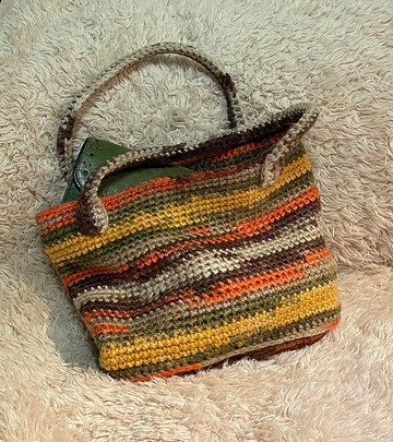 壓克力線 落葉手提包 手提袋 收納包 手工編織包 鉤針包