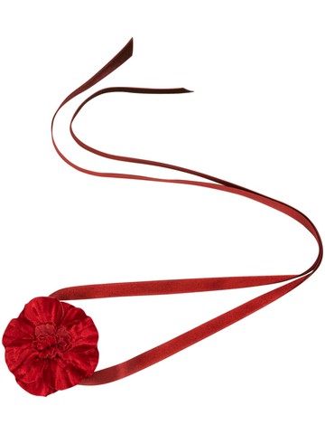 Jennifer Behr - Posy velvet ribbon tie - women - Velvet - One Size - Red