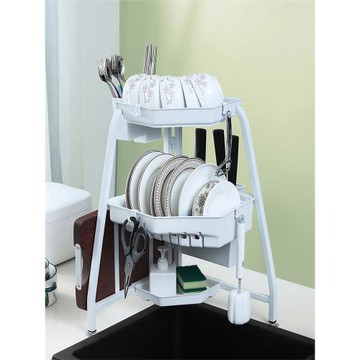 廚房水槽放碗瀝水收納架碗碟碗盤架洗碗池晾碗筷子餐具三角置物架