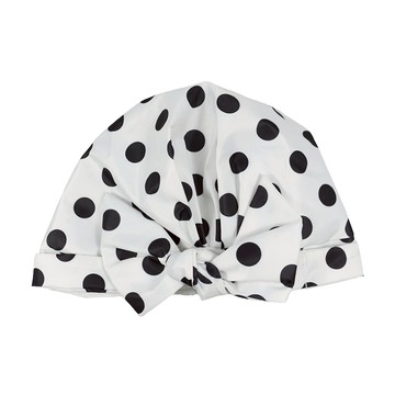 歐美時尚造型防水帽  白底黑點  1個