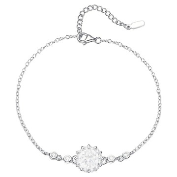 BIOAM 佰歐安 一克拉莫桑鑽手鍊 美鑽太陽花純銀鍍18K白金 鑽石兩倍火彩  1個