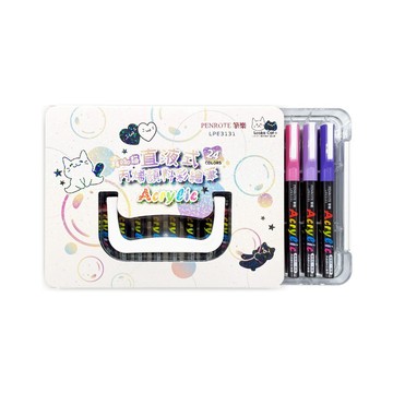 PENROTE筆樂 露咖貓24色直液式丙烯顏料彩繪筆(LPE3131)