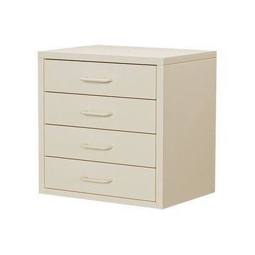 【AOTTO】北歐風鐵藝質感桌上四層收納櫃(鐵櫃 文件櫃 桌上收納 抽屜櫃)質感米