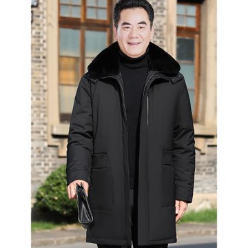 冬季爸爸中長款加厚大碼羽絨服