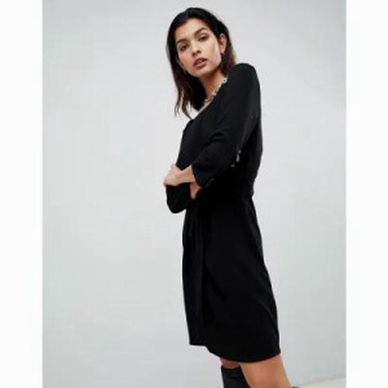 ヴィラ ワンピース Tie Waist Dress Black 通販 Lineポイント最大get Lineショッピング