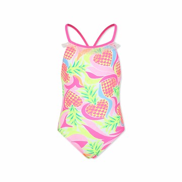 Billieblush Pink Swimsuit For Girl With Pineapple Print