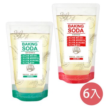 【加倍潔】碗盤洗滌 液體小蘇打 800g 補充包 x 6包 (極濃縮小蘇打洗碗精 重油汙/去異味專用 2款任選)