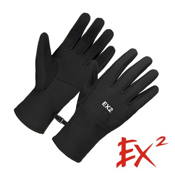 【EX2德國】抗靜電觸控保暖手套『玄黑』866014 戶外 露營 登山 健行 休閒 時尚 保暖 抗靜電 觸控 手套