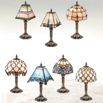 E27手工彩色玻璃桌燈  49-65671、65672、65673、65674、65675、65676、65677