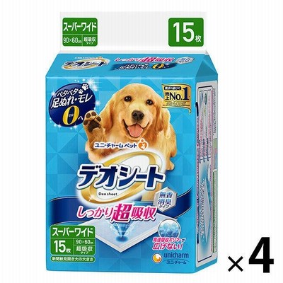 ペットシーツ デオシート スーパーワイド 15枚入 4袋 ユニ・チャーム まとめ買い