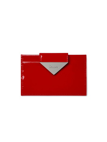 TRIANGLE BRIDGE CARD HOLDER - CHERRY RED