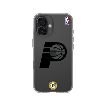 iPhone 16 Clear Case（相機按鈕） 透明 - NBA - B&W-印第安納溜馬 Indiana Pacers B&W