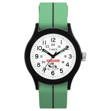 TIMEX x Monopoly MK1 36 毫米 桌游 地產大亨 大富翁 聯名手錶(白x綠TXTW2Y47100)