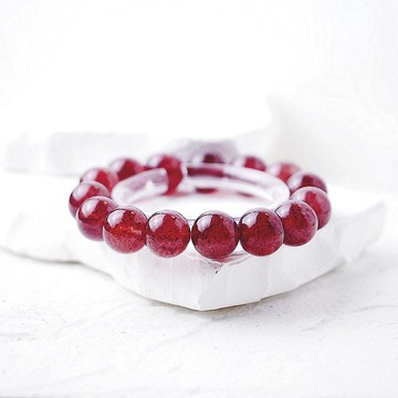 魅惑感  鴿血紅草莓晶 顆顆星光 手鍊
