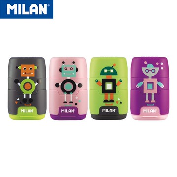 MILAN COMPACT橡皮擦+削筆器_快樂機器人(4色可選)