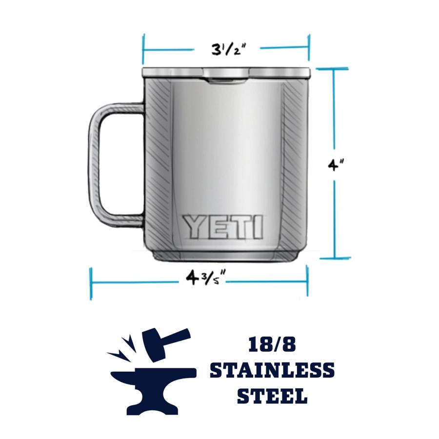 YETI Rambler 10オンス スタッカブルマグ マグスライダー蓋付き 真空断熱 ステンレス製、オフショアブルー