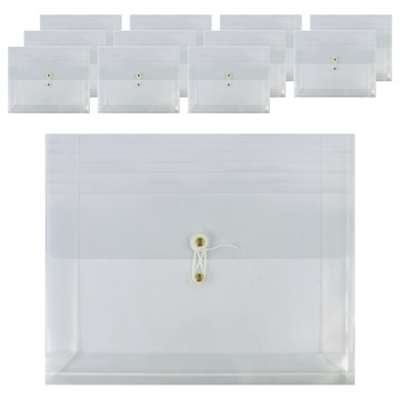 DaTaBanK 三田文具 A4 底部加大橫式繩扣公文袋 聚丙烯(P.P)  31 x 25 x 6.5cm  DB-104-A4W  12個