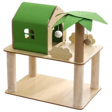 三隻喵 貓跳台 椰樹爬架  1個  原木色